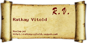 Ratkay Vitold névjegykártya